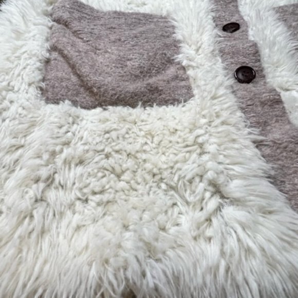 SALE!! 2 for $15 Shag Wool Cotton Blend Sleeveless Jacket‎ Button Up Pockets SM - Picture 2 of 10